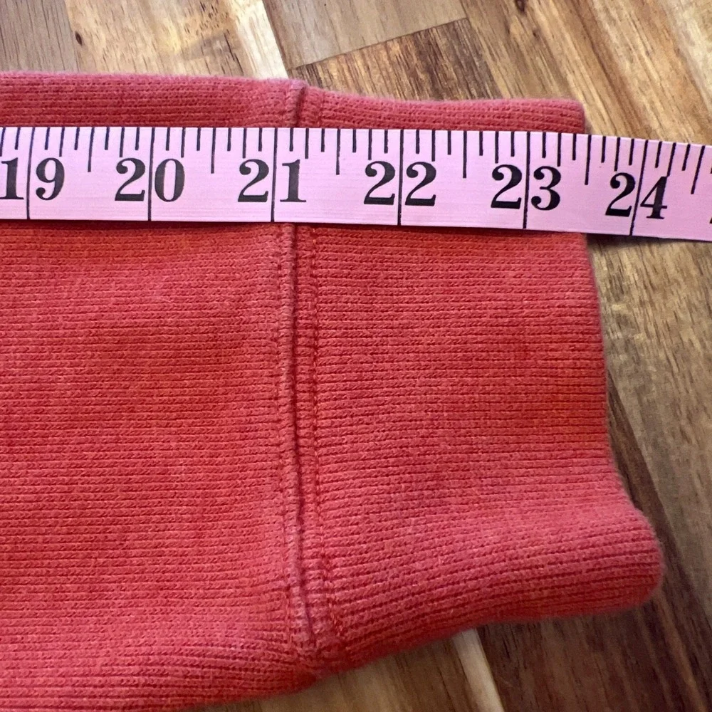 Polo Ralph Lauren Orange 1/4 Zip‎ Mock Neck Cotton Sweater Pullover Size L Pony